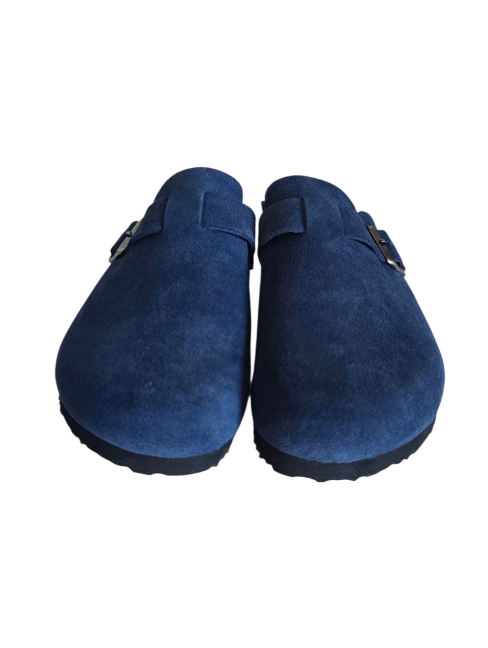 New 🤎 Emma New York Women's Nina Navy Suede Leather Cork Footbed Clogs - Picture 3 of 16